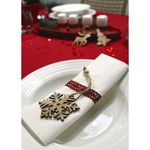 Casa si Gradina - Decoratiuni - Obiecte decorative - Accesorii decorative - Set 3 decoratiuni din lemn fulg de nea 15 cm, Natur - Infinity.ro