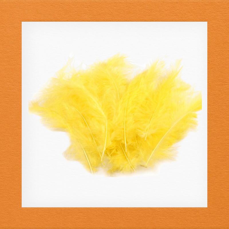 Casa si Gradina - Decoratiuni - Obiecte decorative - Accesorii decorative - Set 20 pene decorative strut, lungime 9-16 cm, Galben - Infinity.ro