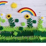 Casa si Gradina - Decoratiuni - Obiecte decorative - Accesorii decorative - Set trifoi din fetru pentru cusut si lipit, diametru 20 mm, 10 bucati - Infinity.ro