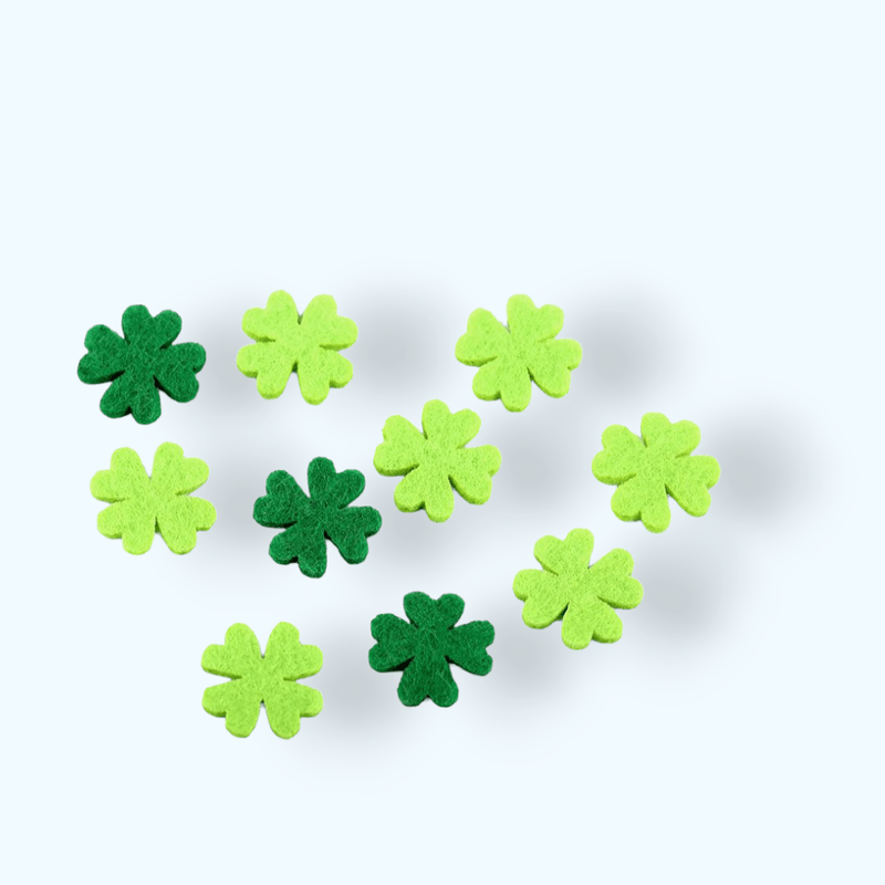 Casa si Gradina - Decoratiuni - Obiecte decorative - Accesorii decorative - Set trifoi din fetru pentru cusut si lipit, diametru 20 mm, 10 bucati - Infinity.ro