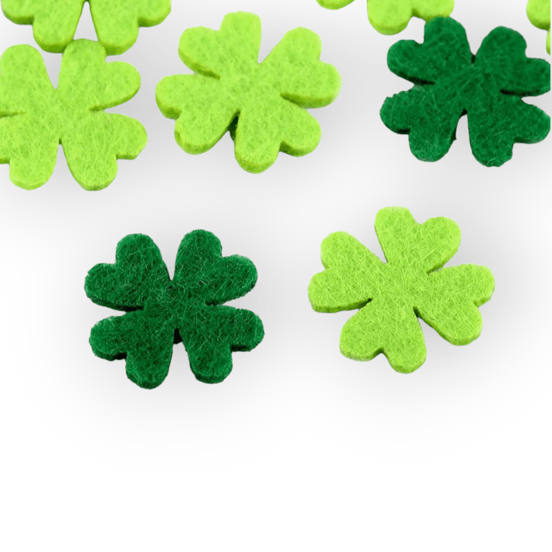 Casa si Gradina - Decoratiuni - Obiecte decorative - Accesorii decorative - Set trifoi din fetru pentru cusut si lipit, diametru 20 mm, 10 bucati - Infinity.ro