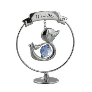 Marturie cu cristale Swarovski It's a Boy model ratusca