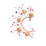 Fashion, accesorii si bijuterii - Femei - Bijuterii femei - Cercei femei - Cercel ear wrap cu flori pastelate, marime unica, handmade - Infinity.ro