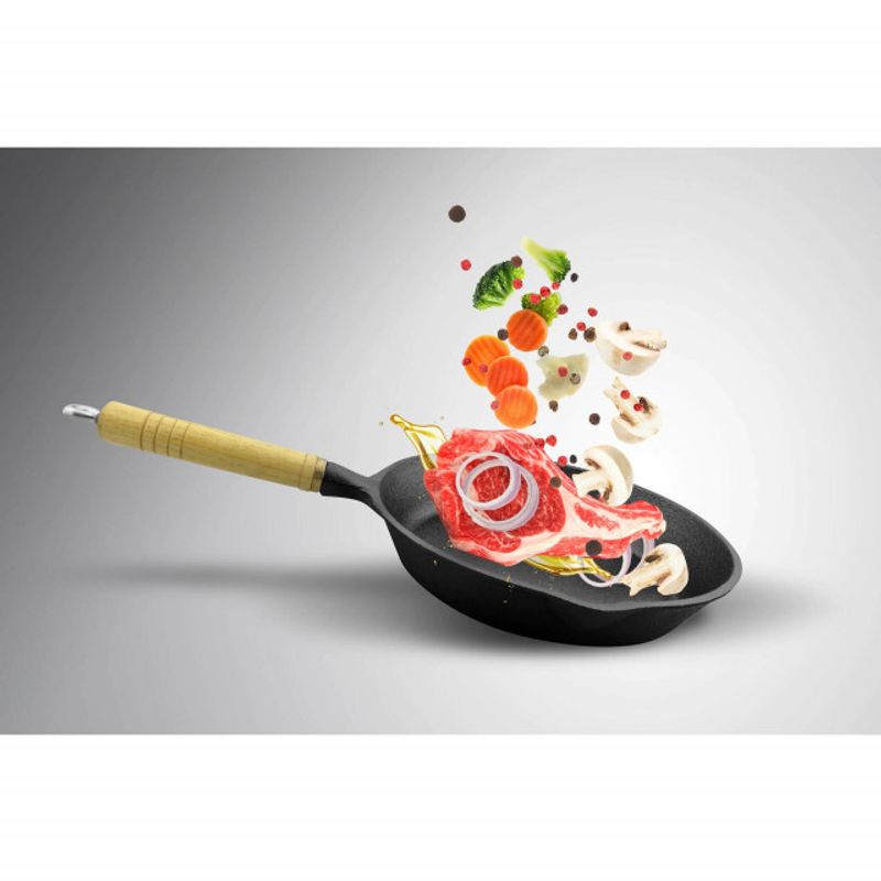 Casa si Gradina - Bucatarie si vesela - Vase pentru gatit - Tigai si seturi - Tigaie din fonta Heinner, dimensiune 23 cm, inductie - Infinity.ro