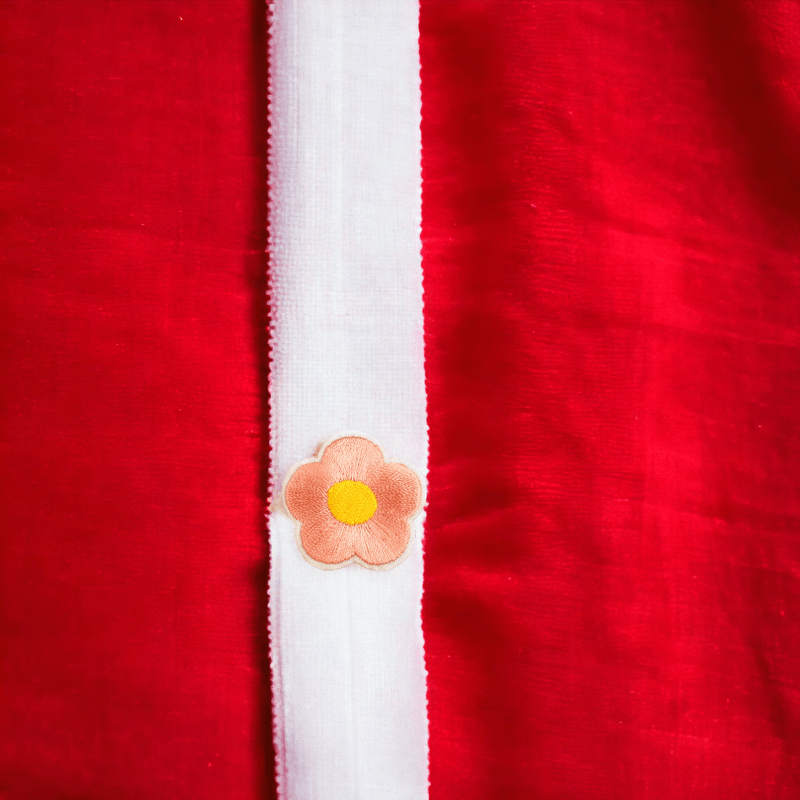 Casa si Gradina - Decoratiuni - DIY - Articole mercerie - Aplicatie termoadeziva brodata, 30 mm floare Piersica - Infinity.ro