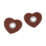 Casa si Gradina - Decoratiuni - DIY - Articole mercerie - Set 2 ocheti metalici pentru cusut 32 x 35 mm, inima, Maro coniac - Infinity.ro