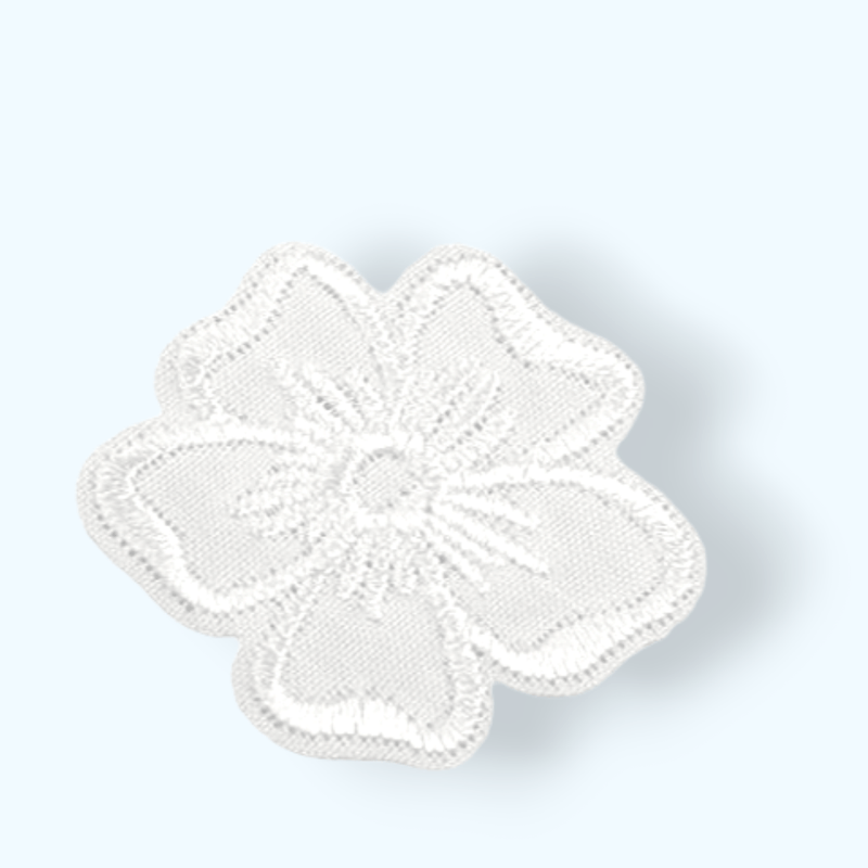 Casa si Gradina - Decoratiuni - DIY - Articole mercerie - Aplicatie termoadeziva brodata, 35 mm, floare Alba - Infinity.ro