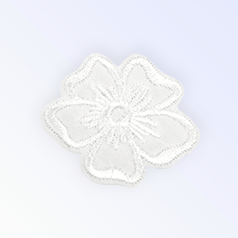 Casa si Gradina - Decoratiuni - DIY - Articole mercerie - Aplicatie termoadeziva brodata, 35 mm, floare Alba - Infinity.ro