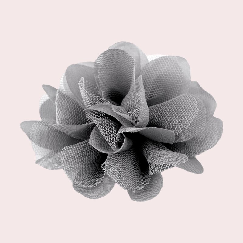 Casa si Gradina - Decoratiuni - DIY - Articole mercerie - Floare textila din sifon pentru haine, diametru 8 cm, Gri - Infinity.ro