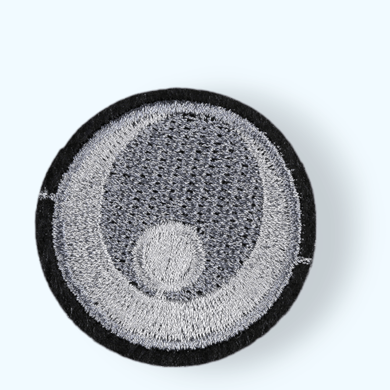 Casa si Gradina - Decoratiuni - DIY - Articole mercerie - Aplicatie termoadeziva brodata Crisalida, 38 mm, Ochi gri - Infinity.ro