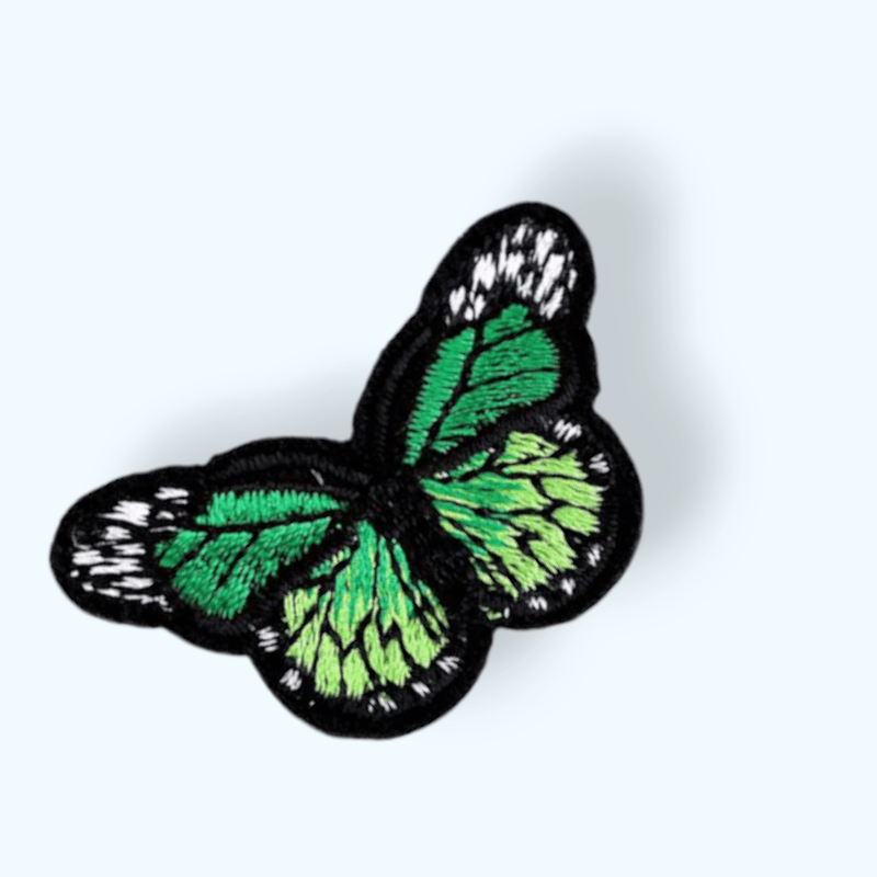 Casa si Gradina - Decoratiuni - DIY - Articole mercerie - Aplicatie termoadeziva brodata 43 x 29 mm fluture Verde - Infinity.ro