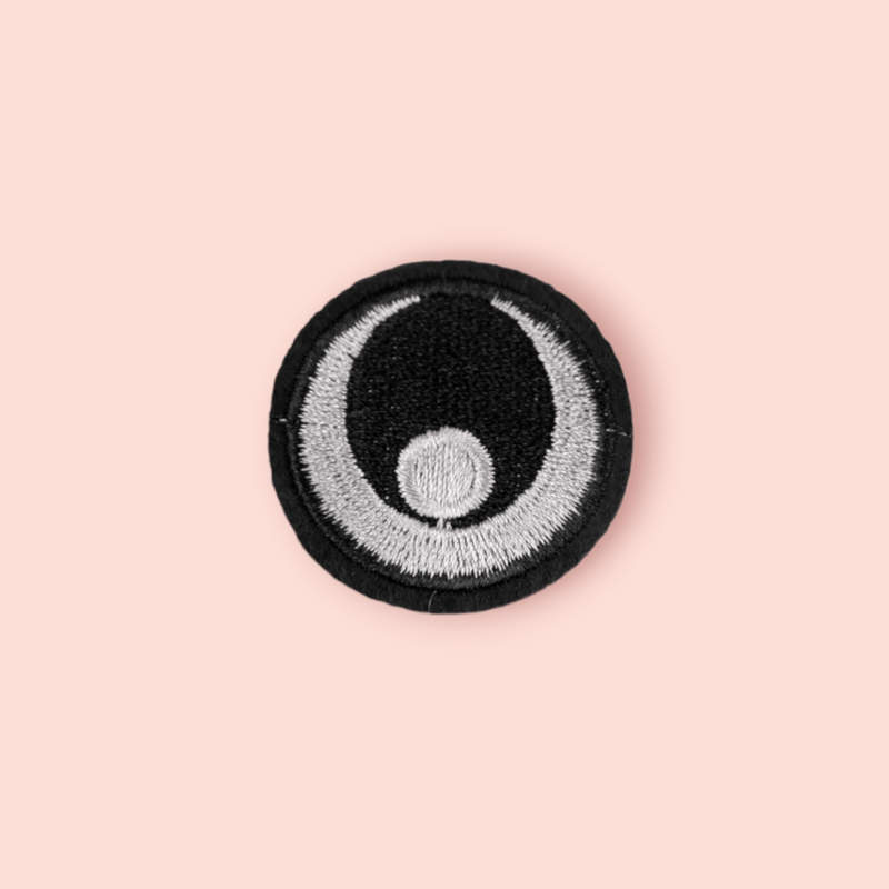 Casa si Gradina - Decoratiuni - DIY - Articole mercerie - Aplicatie termoadeziva brodata Crisalida, 38 mm, Ochi negru - Infinity.ro