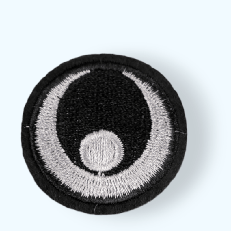 Casa si Gradina - Decoratiuni - DIY - Articole mercerie - Aplicatie termoadeziva brodata Crisalida, 38 mm, Ochi negru - Infinity.ro