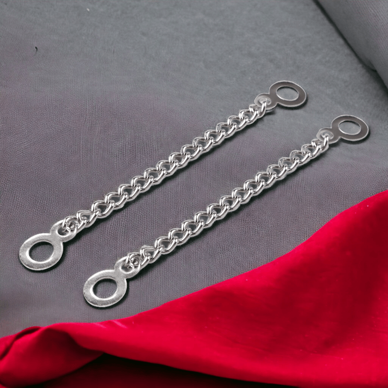 Casa si Gradina - Decoratiuni - DIY - Articole mercerie - Set 2 lanturi metalice decorative pentru confectii 9 cm Nichel - Infinity.ro