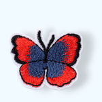 Casa si Gradina - Decoratiuni - DIY - Articole mercerie - Aplicatie termoadeziva brodata, 36 x 40 mm Fluture rosu inchis si bleumarin - Infinity.ro