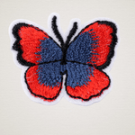 Casa si Gradina - Decoratiuni - DIY - Articole mercerie - Aplicatie termoadeziva brodata, 36 x 40 mm Fluture rosu inchis si bleumarin - Infinity.ro