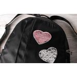 Casa si Gradina - Decoratiuni - DIY - Articole mercerie - Aplicatie termoadeziva cu paiete reversibile 7 x 8 cm, Inima roz pudrat - Infinity.ro