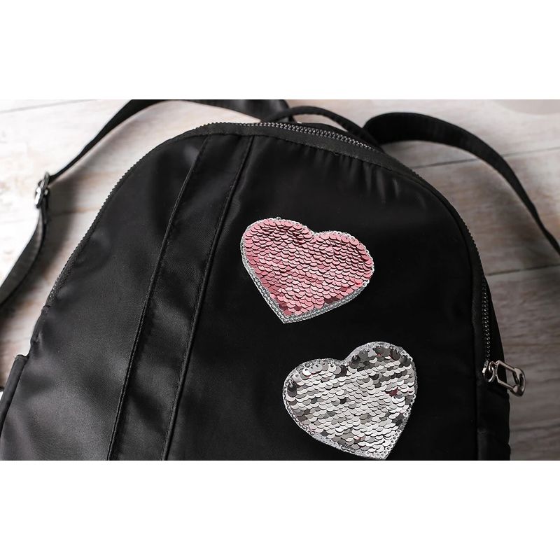 Casa si Gradina - Decoratiuni - DIY - Articole mercerie - Aplicatie termoadeziva cu paiete reversibile 7 x 8 cm, Inima roz pudrat - Infinity.ro