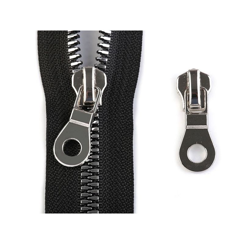 Casa si Gradina - Decoratiuni - DIY - Articole mercerie - Cursor metalic pentru fermoar de 8 mm, 44 x 35 mm, Argintiu - Infinity.ro