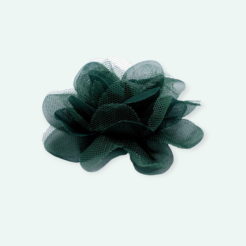 Casa si Gradina - Decoratiuni - DIY - Articole mercerie - Floare textila din sifon pentru haine, diametru 8 cm, Verde inchis - Infinity.ro