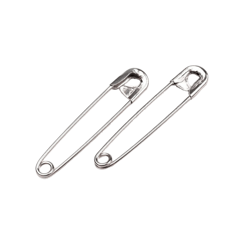 Casa si Gradina - Decoratiuni - DIY - Articole mercerie - Set 12 ace de siguranta metalice, lungime 34 mm, argintii - Infinity.ro
