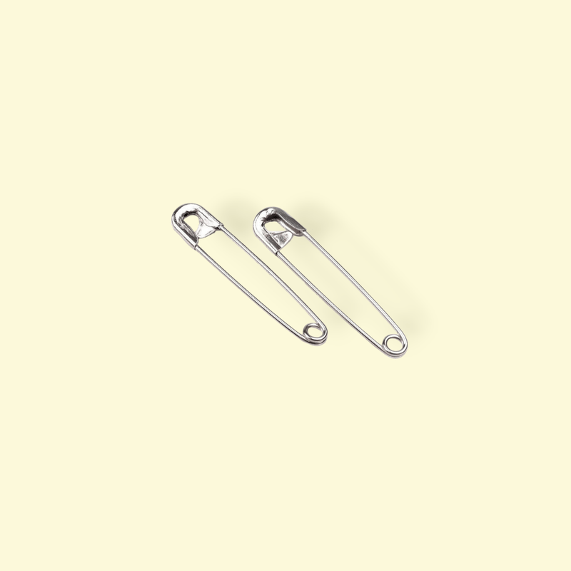 Casa si Gradina - Decoratiuni - DIY - Articole mercerie - Set 12 ace de siguranta metalice, lungime 34 mm, argintii - Infinity.ro