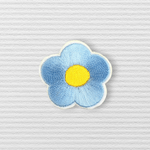 Casa si Gradina - Decoratiuni - DIY - Articole mercerie - Aplicatie termoadeziva brodata 30 mm floare Albastru deschis - Infinity.ro