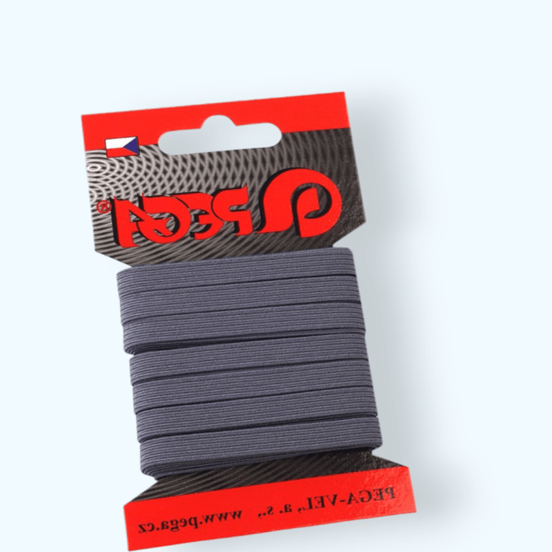 Casa si Gradina - Decoratiuni - DIY - Articole mercerie - Elastic simplu plat, latime 6.6 mm, lungime 5 m, Gri inchis - Infinity.ro