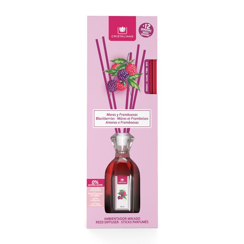 Casa si Gradina - Decoratiuni - Aromaterapie si lumanari - Odorizante camera - Odorizant camera 0% alcool Cristalinas - Mure si zmeura, caldura 90 ml - Infinity.ro