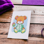 Casa si Gradina - Decoratiuni - DIY - Articole mercerie - Set de brodat pentru copii, model imprimat 14 x 20 cm, Ursulet - Infinity.ro