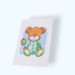 Casa si Gradina - Decoratiuni - DIY - Articole mercerie - Set de brodat pentru copii, model imprimat 14 x 20 cm, Ursulet - Infinity.ro