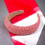 Fashion, accesorii si bijuterii - Copii - Accesorii copii - Accesorii pentru par copii - Bentita lata impletita pentru par, latime 3 cm, Rosu - Infinity.ro