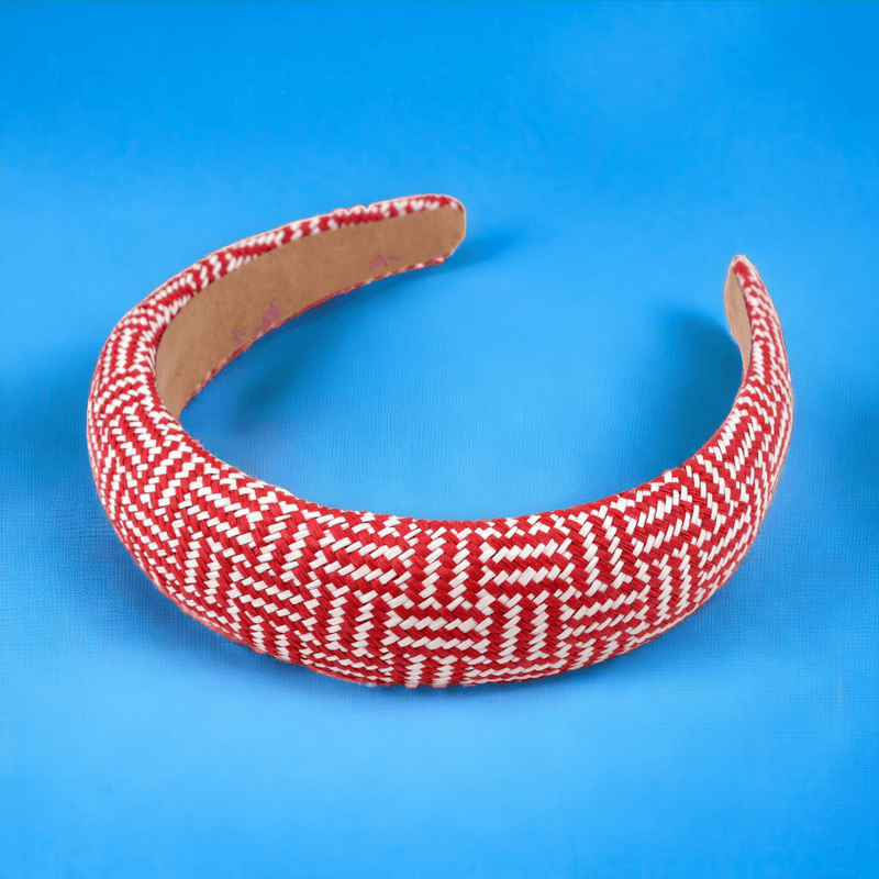 Fashion, accesorii si bijuterii - Copii - Accesorii copii - Accesorii pentru par copii - Bentita lata impletita pentru par, latime 3 cm, Rosu - Infinity.ro