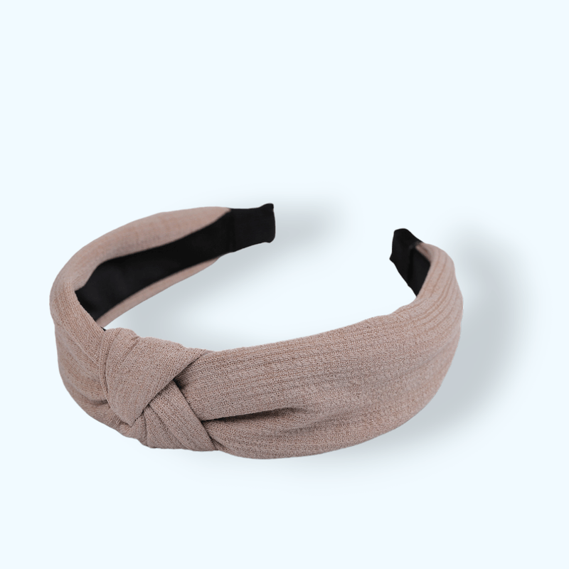 Fashion, accesorii si bijuterii - Copii - Accesorii copii - Accesorii pentru par copii - Bentita eleganta pentru par cu nod Crisalida, latime 4 cm, Bej - Infinity.ro