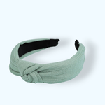 Fashion, accesorii si bijuterii - Copii - Accesorii copii - Accesorii pentru par copii - Bentita eleganta pentru par cu nod Crisalida, latime 4 cm, Verde salvie - Infinity.ro