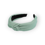 Fashion, accesorii si bijuterii - Copii - Accesorii copii - Accesorii pentru par copii - Bentita eleganta pentru par cu nod Crisalida, latime 4 cm, Verde salvie - Infinity.ro