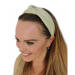 Fashion, accesorii si bijuterii - Copii - Accesorii copii - Accesorii pentru par copii - Bentita pentru par cu nod imitatie piele, latime 4.5 cm, Bej - Infinity.ro