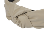 Fashion, accesorii si bijuterii - Copii - Accesorii copii - Accesorii pentru par copii - Bentita pentru par cu nod imitatie piele, latime 4.5 cm, Bej - Infinity.ro