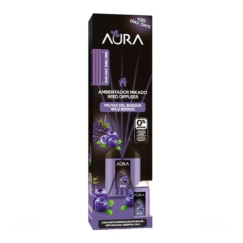 Casa si Gradina - Decoratiuni - Aromaterapie si lumanari - Uleiuri esentiale aromaterapie - Odorizant camera 0% alcool Aura - Fructe de padure 30 ml - Infinity.ro