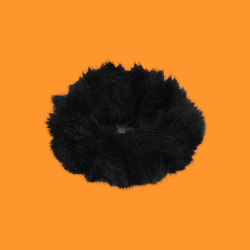 Fashion, accesorii si bijuterii - Copii - Accesorii copii - Accesorii pentru par copii - Elastic de par din blanita artificiala, Negru - Infinity.ro