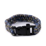 Sport si Outdoor - Accesorii si echipamente sportive - Sporturi extreme si supravietuire - Kituri supravietuire - Bratara supravietuire paracord cu fluier 2.5 x 23 cm Albastru - Infinity.ro