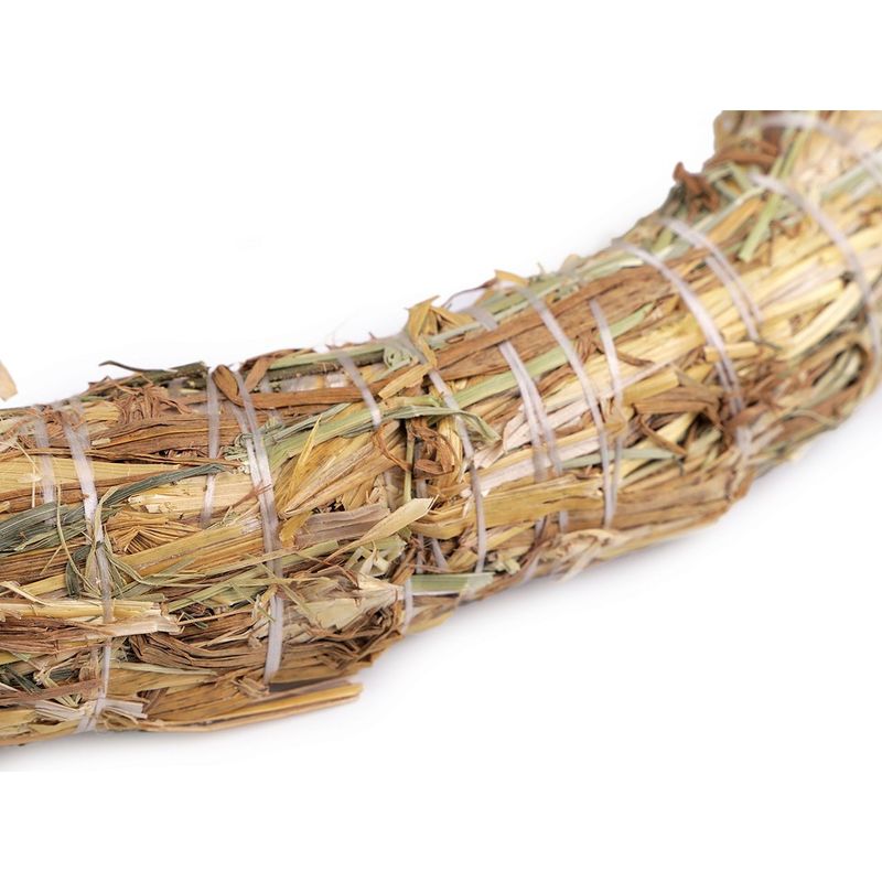 Jucarii, Copii si Bebe - Jucarii si jocuri - Jucarii & jocuri educative - Seturi de artizanat - Coronita decorabila din paie, forma inimioara, Ø25 cm Ivory - Infinity.ro