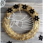 Jucarii, Copii si Bebe - Jucarii si jocuri - Jucarii & jocuri educative - Seturi de artizanat - Coronita din paie decorabila, rotunda, diametru 20 cm Ivory - Infinity.ro