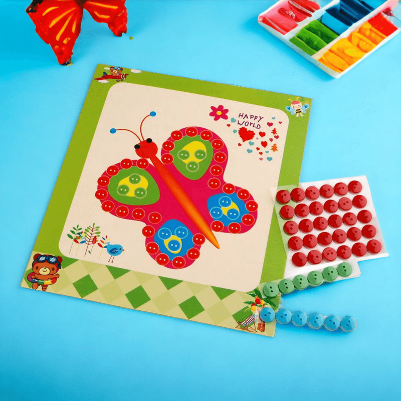 Jucarii, Copii si Bebe - Jucarii si jocuri - Jucarii & jocuri educative - Seturi de artizanat - Set creativ adeziv pentru copii +3 ani, Fluture - Infinity.ro