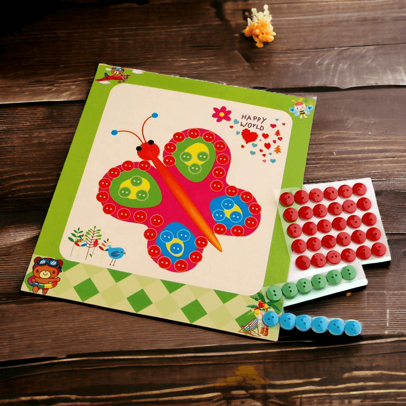 Jucarii, Copii si Bebe - Jucarii si jocuri - Jucarii & jocuri educative - Seturi de artizanat - Set creativ adeziv pentru copii +3 ani, Fluture - Infinity.ro