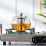 Casa si Gradina - Bucatarie si vesela - Vase pentru gatit - Ceainice si infuzoare - Set ceainic cu 2 cani si 2 lingurite, Quasar & Co.®,cu infuzor si capac,650ml,2x250ml,termorezistente,sticla,transparent - Infinity.ro