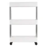 Casa si Gradina - Mobilier - Biblioteci si rafturi - Rafturi - Etajera cu 3 polite, Quasar & Co.®,cu roti, pentru spatii inguste, universala, dreptunghiulara,ABS/inox, 40 x 12 x 61 cm - Infinity.ro