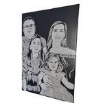 Casa si Gradina - Decoratiuni - Tablouri - Tablou cu sclipici argintiu, pictat manual dupa poza ta, 100x80 cm, 4 persoane - Infinity.ro