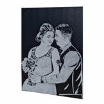 Casa si Gradina - Decoratiuni - Tablouri - Tablou cu sclipici argintiu, pictat manual dupa poza ta, 100x80 cm, 2 persoane - Infinity.ro