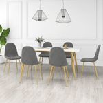 Casa si Gradina - Mobilier - Scaune si fotolii - Scaune - Scaune de sufragerie, 6 buc., gri deschis, catifea - Infinity.ro